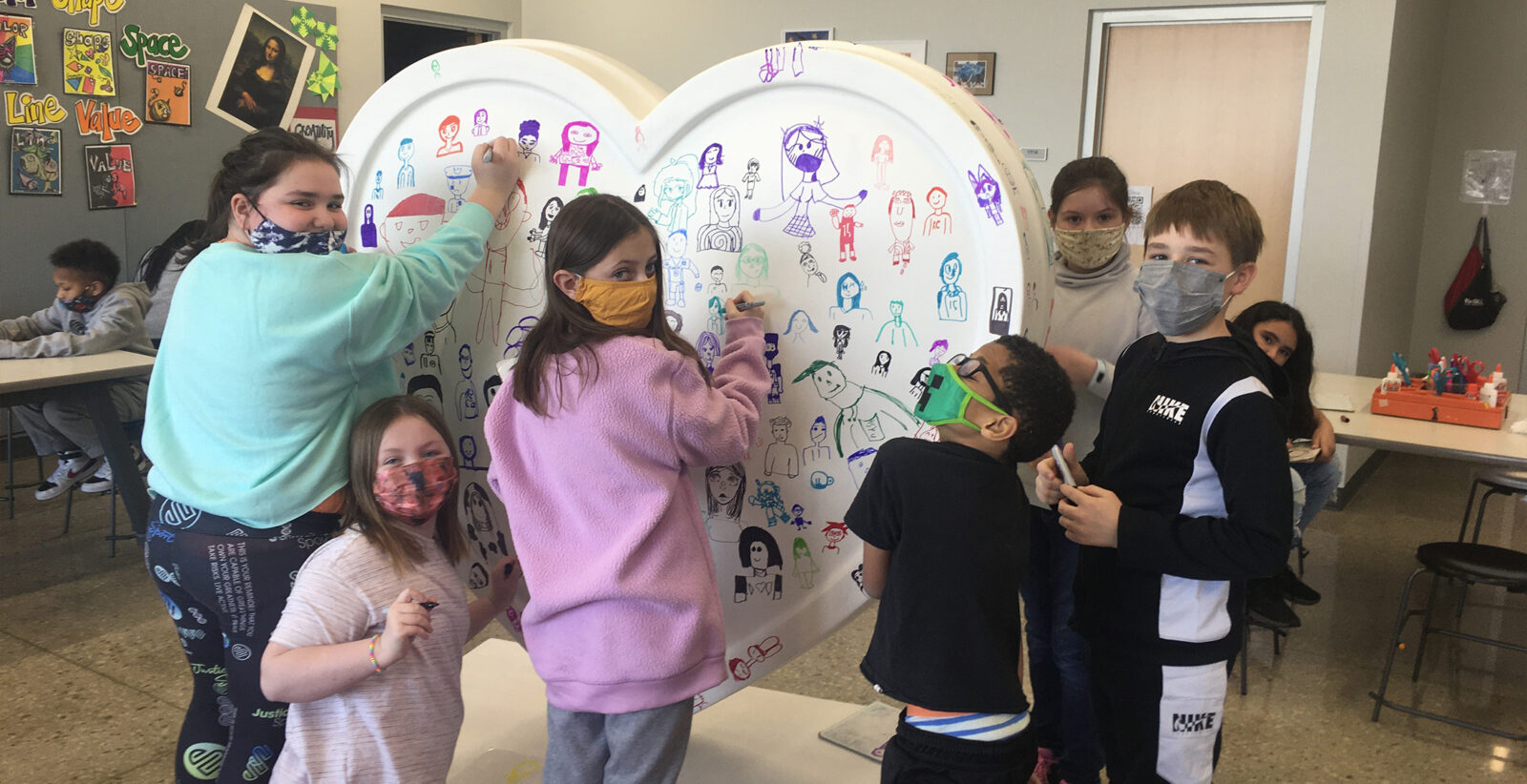 Stacy Haworth with Piper Creek Elementary School Artists